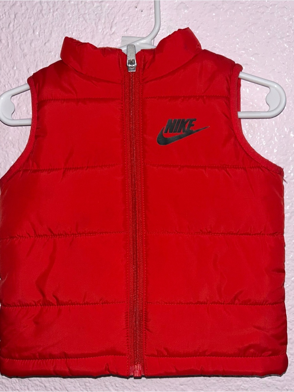 Nike Red Toddler Puffer Vest with Chest Logo